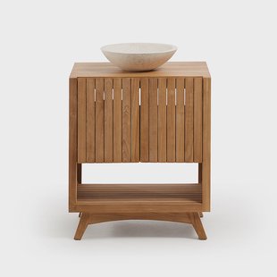 Kave Home Badkamermeubel 'Kuveni' Met 2 deuren, Teakhout (excl. waskom)