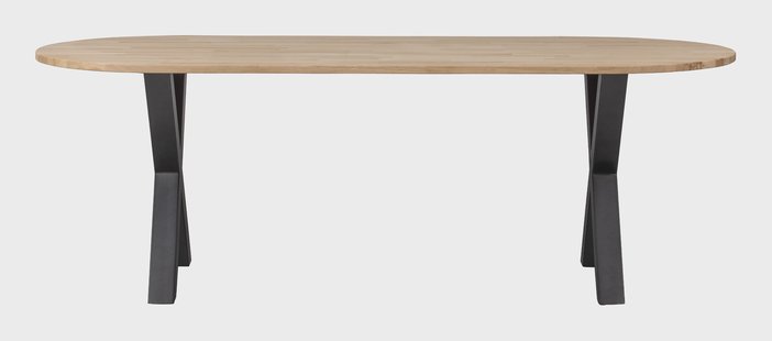 WOOOD Ovale Eettafel 'Tablo' met X-poot, 220 x 90cm