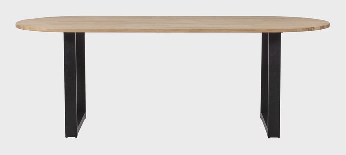 WOOOD Ovale Eettafel 'Tablo' met U-poot, 220 x 90cm