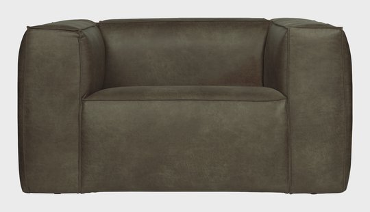 WOOOD Fauteuil 'Bean' Recycle Leer, kleur Army