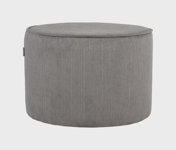 LABEL51 Poef 'Tibo' Rib, kleur Grijs