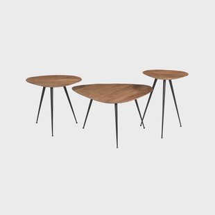 Brix Organische Salontafel 'Loua' Set van 3 stuks, kleur Naturel