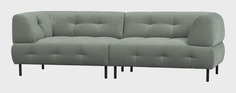 WOOOD Bank 'Lloyd' 4-zits, Velvet, kleur Waterplant