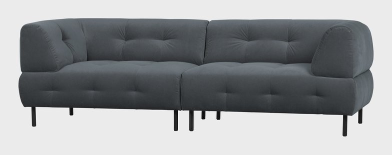 WOOOD Bank 'Lloyd' 4-zits, Velvet, kleur Cloud