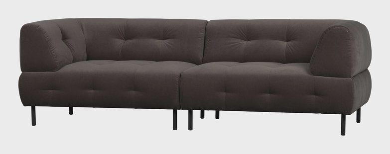 WOOOD Bank 'Lloyd' 4-zits, Velvet, kleur Cast Iron