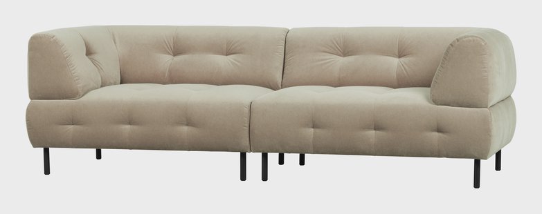 WOOOD Bank 'Lloyd' 4-zits, Velvet, kleur Sea Salt