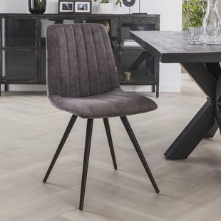 Eetkamerstoel 'Cora' Velvet, kleur Grijs