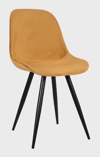 LABEL51 Eetkamerstoel 'Capri' Velvet, kleur Okergeel