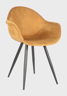 LABEL51 Eetkamerstoel 'Forli' Velvet, kleur Okergeel