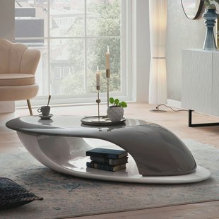 Artistiq Salontafel 'Zan' 130 x 58cm, kleur grijs / wit