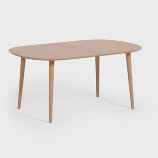Kave Home Uitschuifbare Ovale Eettafel 'Oqui' 160 - 260 x 100cm, kleur Eiken Naturel