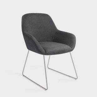 Jesper Home Eetkamerstoel 'Kushi' Slide Steel, kleur Black-Out