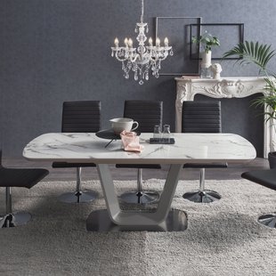Artistiq Uitschuifbare Eettafel 'Eloy' Faux Marmer, 160 - 200 x 90cm