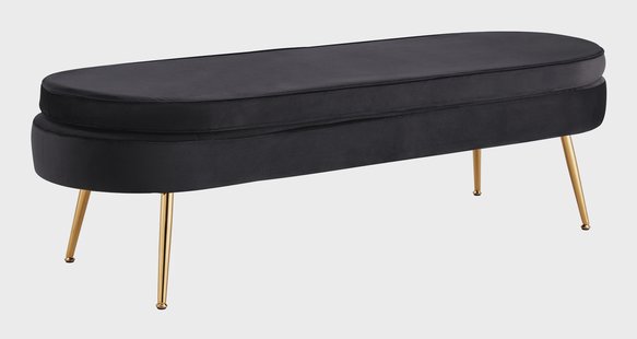 Artistiq Bankje 'Ignacio' Velvet, 142cm, kleur zwart