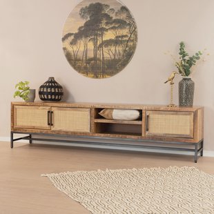 RENEW TV-meubel 'Carini' Hout en Webbing, 200cm, kleur Naturel