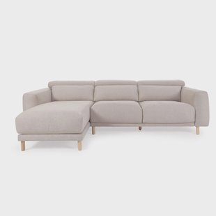 Kave Home Loungebank 'Singa' Links, Chenille, kleur Beige