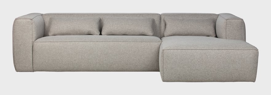 WOOOD Loungebank 'Bean' Rechts, Melange, kleur Lichtgrijs