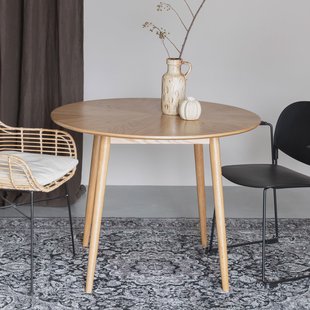 ZILT Ronde Eettafel 'Memo' Eikenhout, 100cm, kleur Naturel