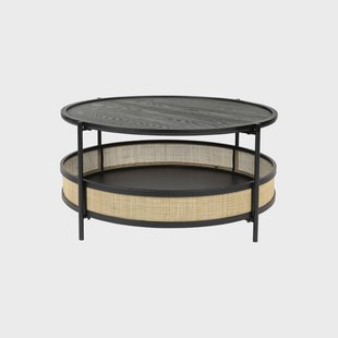 ZILT Ronde Salontafel 'Maddie' Rotan, kleur Zwart