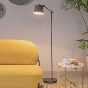 ZILT Vloerlamp 'Bret' 124cm hoog, kleur Zwart