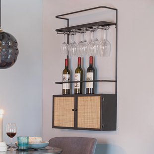 ZILT Hangend Wijnrek 'Richie' Webbing, Voor 10 flessen