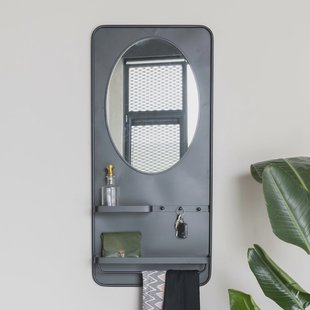 ZILT Spiegel 'Jaros' Met 2 planken en 3 haakjes, 108 x 53cm