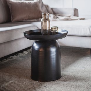 By-Boo Bijzettafel 'Bodie' 45cm, kleur Zwart