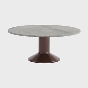 Muuto Midst salontafel Grijs marmer-dark red, Ø90 cm