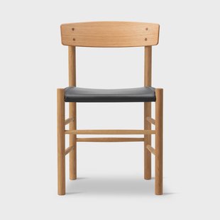 Fredericia Furniture J39 stoel Geolied eik-leer Omni 301 Black