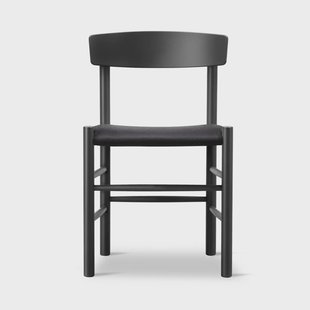 Fredericia Furniture J39 stoel Zwartgelakte eik-zwart canvas