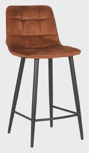 LABEL51 Barkruk 'Jelt' Velvet, kleur Oker (zithoogte 65cm)