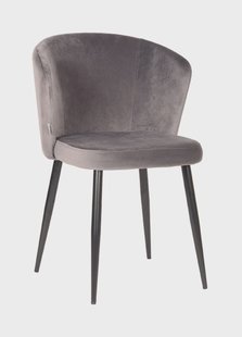LABEL51 Eetkamerstoel 'Wave' Velvet, kleur Grijs