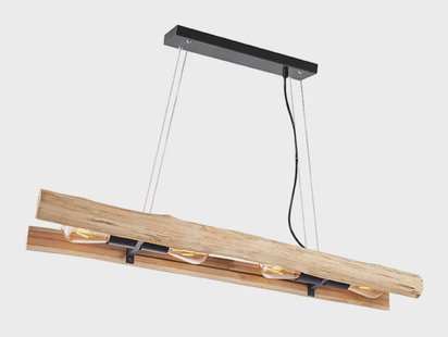 LABEL51 Hanglamp 'Woody' Hout, 4-lamps