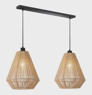 LABEL51 Hanglamp 'Ibiza Diamond' Jute, 2-lamps, kleur Naturel