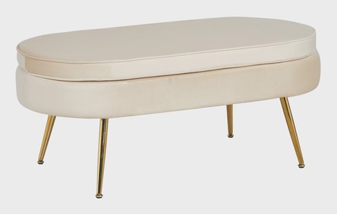 Artistiq Hocker 'Loulou' Velvet, kleur Beige