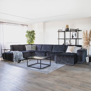 Sevn Hoekbank 'Amarillo' Velvet, kleur Adore Antraciet