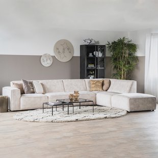 Sevn Hoekbank 'Amarillo' Rechts, Velvet, kleur Adore Naturel