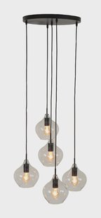 Light & Living Hanglamp 'Rakel' Getrapt, 5-Lamps, kleur Mat Zwart