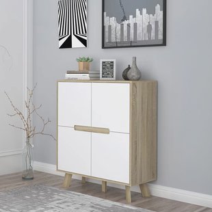 Artistiq Opbergkast 'Gonzalo' 102 x 80cm, kleur Naturel / Wit