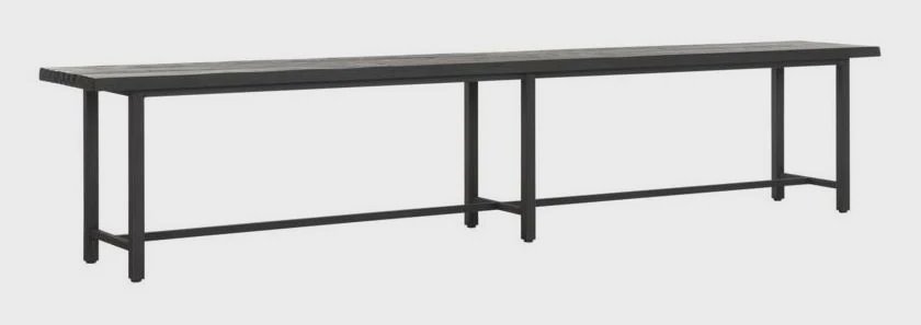 DTP Home Eetkamerbank 'Beam' Teakhout, 240cm, kleur Zwart