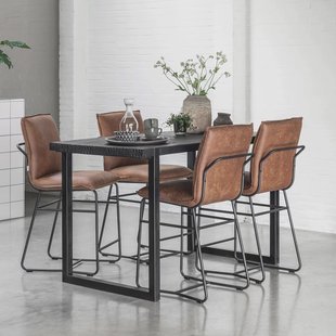 DTP Home Bartafel 'Beam' Teakhout, 150 x 80cm, kleur Zwart