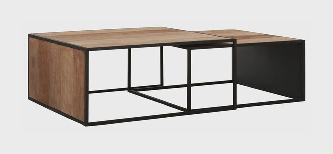 DTP Home Salontafel 'Cosmo' Teakhout, Set van 2 stuks