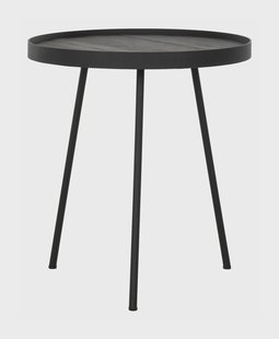 DTP Home Bijzettafel 'Saturnus' Teakhout, 40cm, kleur Zwart