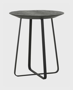 DTP Home Bijzettafel 'Neptunes' Teakhout, 40cm, kleur Zwart