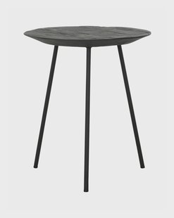 DTP Home Bijzettafel 'Jupiter' Teakhout, 40cm, kleur Zwart