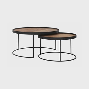 DTP Home Salontafel 'Mercurius' Teakhout, Set van 2 stuks, kleur Naturel