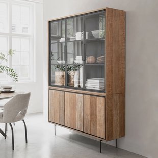 DTP Home Vitrinekast 'Metropole' Teakhout, 210 x 140cm