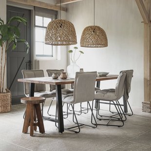 DTP Home Eettafel 'Timber' Hout en staal, 200 x 90cm