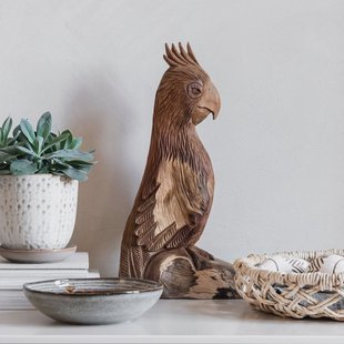 MUST Living Decoratie 'Rio' Papegaai, Teakhout