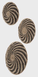 MUST Living Wanddecoratie 'Whirl' Zeegras, Set van 3 stuks, kleur Naturel / Zwart